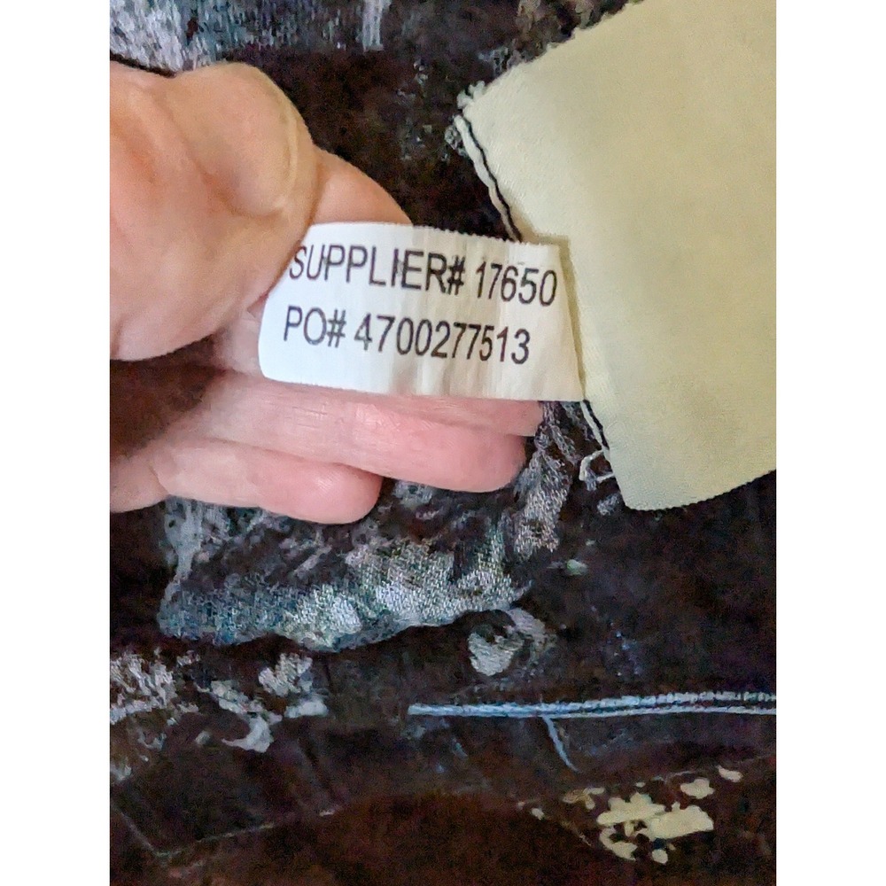 Denim & Supply Ralph Lauren Floral Peasant Blouse Black Boho Tassel Top Medium - Picture 6 of 8